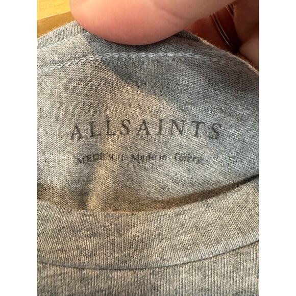 ALLSAINTS Shirt Men MED Green Tee Casual V Neck Stylish Chic Solid Basic Simple - Picture 8 of 8